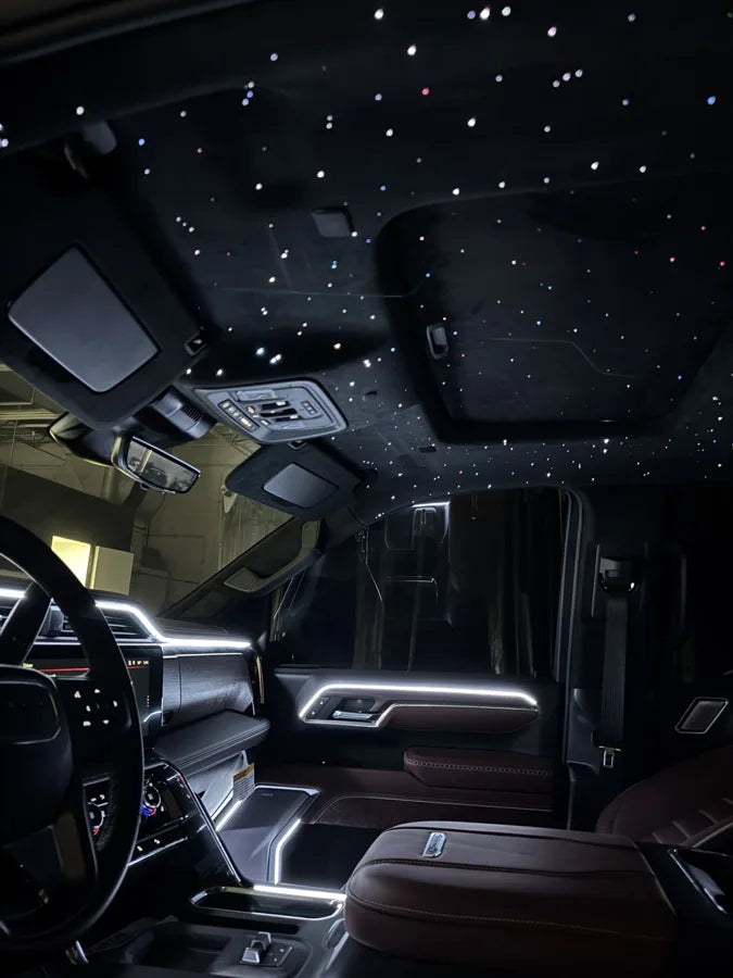 Starlight headliner & white ambient lighting by ShadeFX Customs